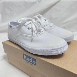 NIB Keds Girls Champion Canvas Sneakers White Size 13.5